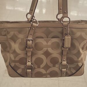 Coach Gold bag + Gold matching wallet bundle